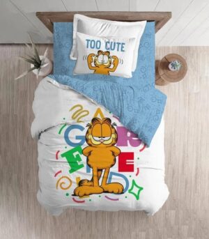 סט מצעים 3 חלקים 100% מיקרופייבר 90x200 ס"מ מבית Homestyle – Cute Garfield