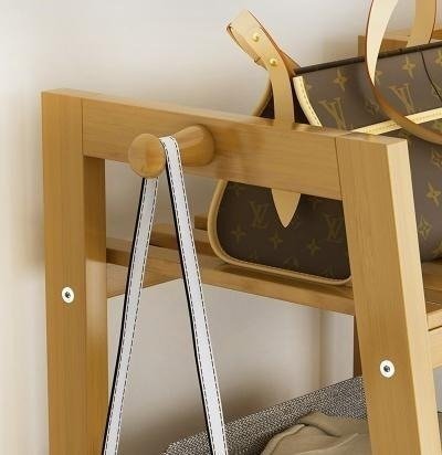 מתלה בגדים במבוק רוחב 160 ס''מ משולב מדפים דגם פרננדו מבית Ramos - צבע עץ