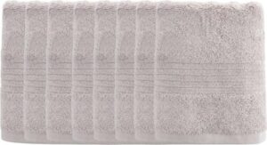 381323_b_1.jpg 8 מגבות פנים 100% כותנה 50x90 ס"מ סדרת Classico מבית Vardinon – אפור בהיר