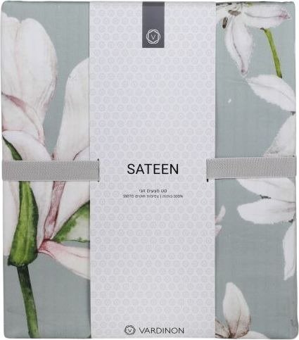 סט מצעים 3 חלקים סאטן 100% כותנה 120x200 ס"מ דגם Martin מבית Vardinon – ירוק פרחוני