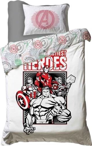 סט מצעים 3 חלקים 100% כותנה 90x200 ס"מ מבית Vardinon – גיבורי העל מארוול