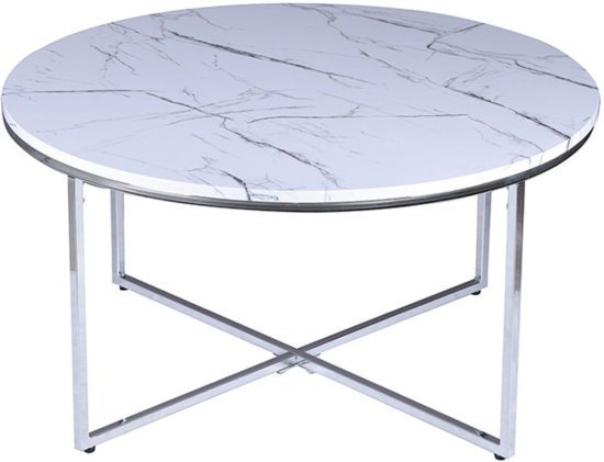 שולחן סלון וקפה עגול מעוצב דגם Cordoba מבית Brand Direct - בגוון לבן