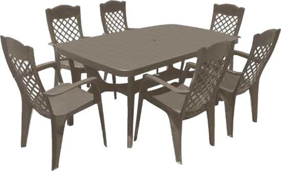 פינת אוכל שולחן ו-6 כיסאות דגם מיורקה