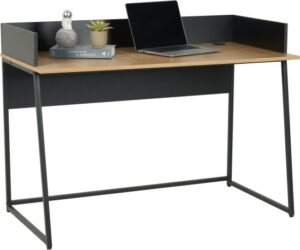 שולחן כתיבה מעוצב 120 ס''מ דגם 1206 Step Up - צבע עץ בשילוב רגליים שחורות