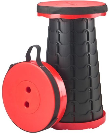 שרפרף טלסקופי מתקפל נייד מבית HomeSet - צבע אדום