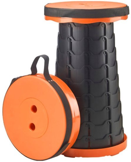 שרפרף טלסקופי מתקפל נייד מבית HomeSet - צבע כתום