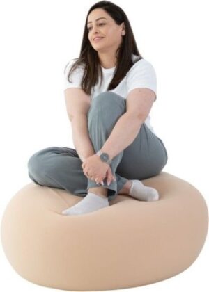 פופי עגול 60 ס"מ מבית מילגה – צבע קפוצ'ינו