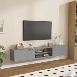 394329_b_1.jpg מזנון טלוויזיה צף ברוחב 160 ס''מ דגם Ofek מבית StarShop - צבע אפור