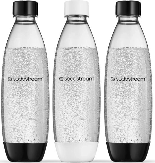 3 בקבוקי הגזה 1 ליטר – Sodastream, שחור/לבן