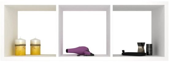 מדף מעוצב 3 מלבנים דגם Petel מבית Tudo Design - צבע לבן