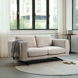 ספה דו מושבית דגם Cozy מבית Bradex - צבע קפוצ'ינו