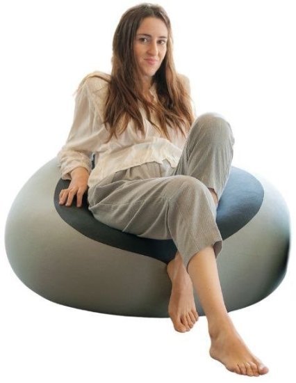 פוף עגול 60 ס"מ מבית מילגה – אפור בהיר / אפור כהה