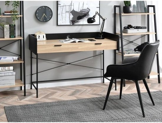 שולחן מחשב עם שני מגירות דגם Regal מבית Bradex - צבע שחור