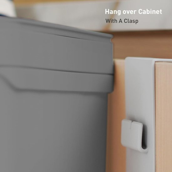 פח אשפה 5 ליטר עומד / נתלה עם מכסה דו כיווני – Eko Puro, אפור