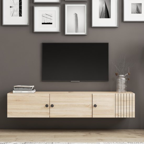 מזנון טלוויזיה צף דגם Leo מבית Bradex - צבע אלון