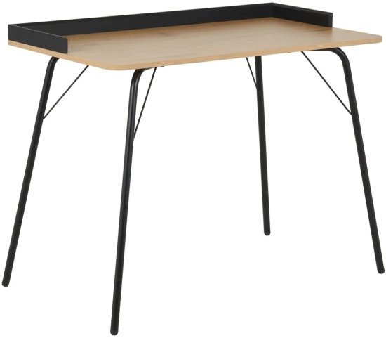 שולחן כתיבה מעוצב 100 ס''מ דגם 1208 Step Up - צבע עץ בשילוב רגליים שחורות