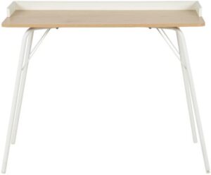 שולחן כתיבה מעוצב 100 ס''מ דגם 1208 Step Up - צבע עץ בשילוב רגליים לבנות