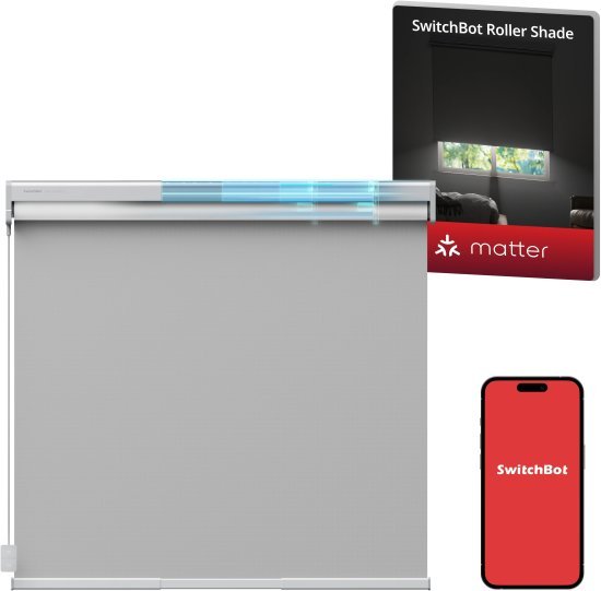 וילון גלילה חכם SwitchBot Roller Shade מידה S 58-80 סמ צבע אפור