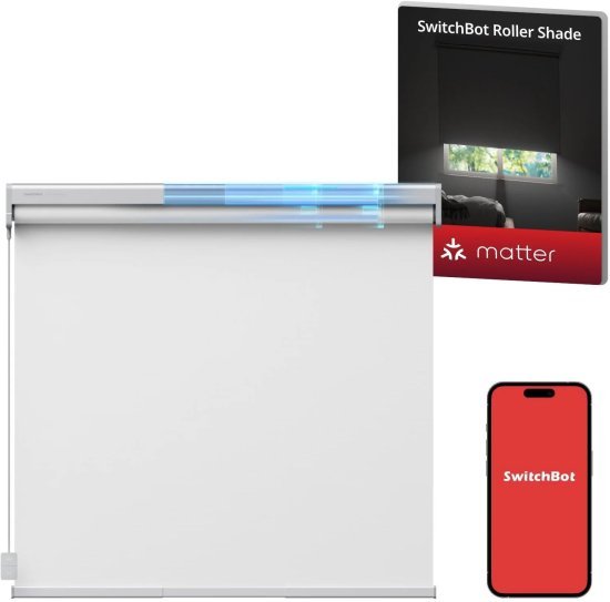 וילון גלילה חכם SwitchBot Roller Shade מידה XL 140-185 סמ צבע לבן