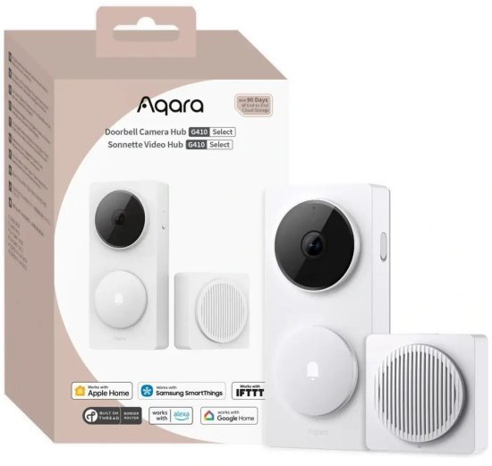 רכזת ופעמון דלת חכם משולב מצלמה Aqara Doorbell Camera Hub G410 Select צבע לבן