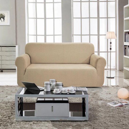 כיסוי ספה תלת־מושבית דגם ויטה מבית Arige Gad – חום בהיר