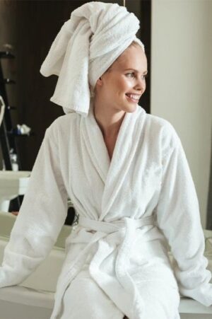 חלוק רחצה 100% כותנה מידה XXL מבית Arige Gad – לבן