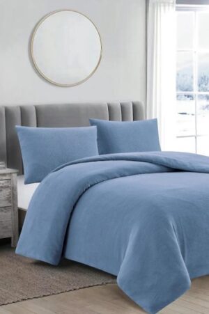 סט מצעים למיטת יחיד 90x200 ס"מ קולקציית קורל פליז מבית Arige Gad – כחול