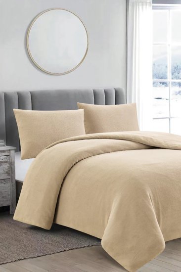 סט מצעים למיטת יחיד 90x200 ס"מ קולקציית קורל פליז מבית Arige Gad – צבע מוקה