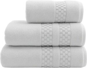 סט 3 מגבות גוף ענקיות 100% כותנה 90x140 ס"מ קולקציית זירו-טוויסט מבית Arige Gad – אפור בהיר