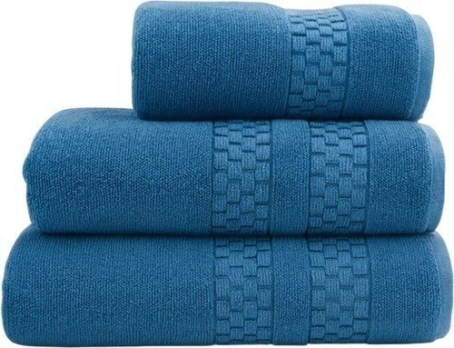 סט 3 מגבות גוף ענקיות 100% כותנה 90x140 ס"מ קולקציית זירו-טוויסט מבית Arige Gad – כחול