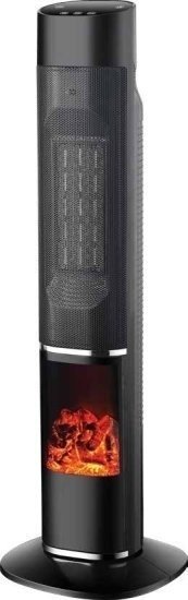 עמוד חימום קרמי חכם 2000W עם אפליקציה, WiFi, שלט אלחוטי, טיימר מובנה, 3 דרגות חום, חימום PTC, צג דיגיטלי ואפקט להבה - דגם VOLCAN-81 מבית YHM