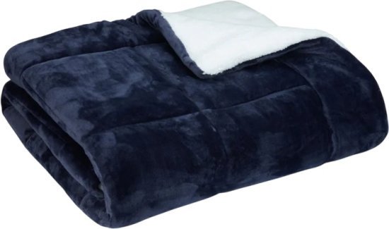 424156_b_1.jpg שמיכת חורף זוגית מיקרופלנל 220x200 ס"מ דגם מורנו מבית Homestyle – צבע כחול נייבי