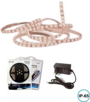 קיט סרט לד 5 מטרים כולל שנאי Omega 4.8W IP65 – גוון אור חם