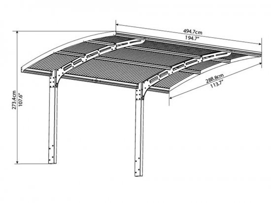 סוכך חנייה מקורה 2 רגליים דגם Arizona Wave