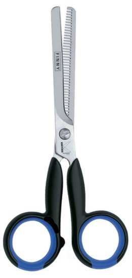 105191_b_1.jpg מספריים מקצועיים לדילול שיער 15 ס''מ 42 שיניים דגם Finny מבית Kretzer Solingen - צבע כחול / שחור