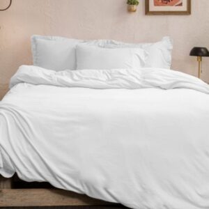 ציפה לשמיכה זוגית ג'רסי 100% כותנה 200x220 ס''מ מבית Vardinon - לבן