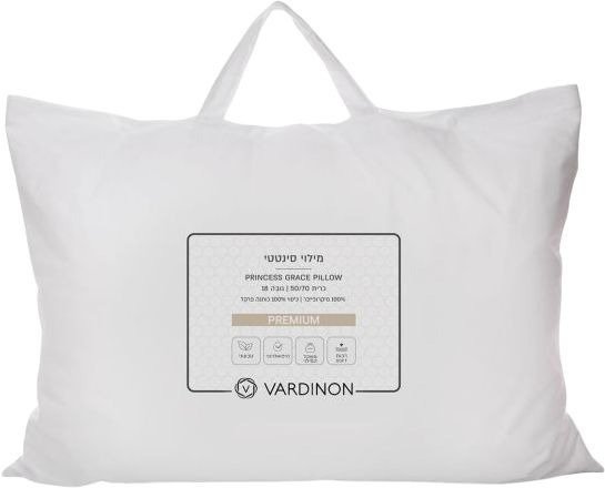 כרית שינה פרקל 100% כותנה במילוי פוך סינטטי 50x70 ס''מ מבית Vardinon - דגם Grace