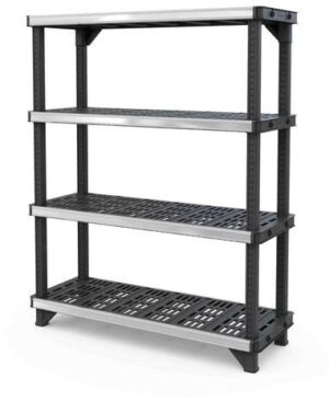 יחידת מדפים לנשיאת משקל כבד Keter FUSED - צבע שחור / כסוף