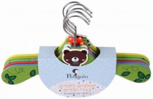 131958_b_1.jpg סט 6 קולבי לילדים Penguin - צבעוני - מגיע במספר צבעים ללא אפשרות בחירה
