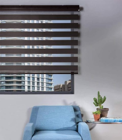 151804_b_1.jpg וילון זברה עם קרניז תואם 120X160 ס''מ Homestyle - אפור