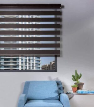 וילון זברה עם קרניז תואם 160X160 ס''מ Homestyle - אפור