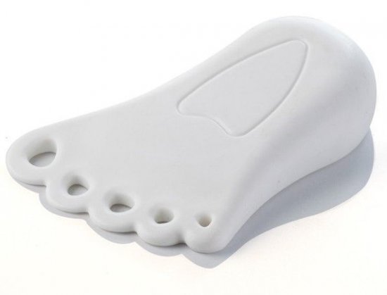 מעצור גומי לדלת בצורת כף רגל מבית זרועות שיח - לבן