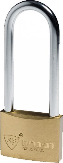 מנעול תליה מפליז אוזן ארוכה רוחב 30 מ''מ עם 2 מפתחות רב בריח