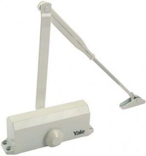 מחזיר דלת הידראולי סדרה 300 Yale צבע לבן