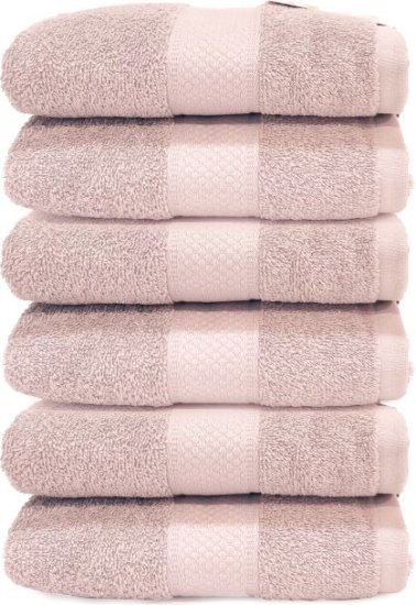 6 מגבות פנים 100% כותנה 50X85 ס''מ דגם Classic מבית Homestyle צבע ורוד