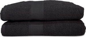 2 מגבות גוף ענקיות 100% כותנה 90X140 ס''מ דגם Classic מבית Homestyle צבע שחור