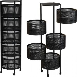 עגלת שירות 5 תאים נפתחת עגולה Garden Top Liat - צבע שחור