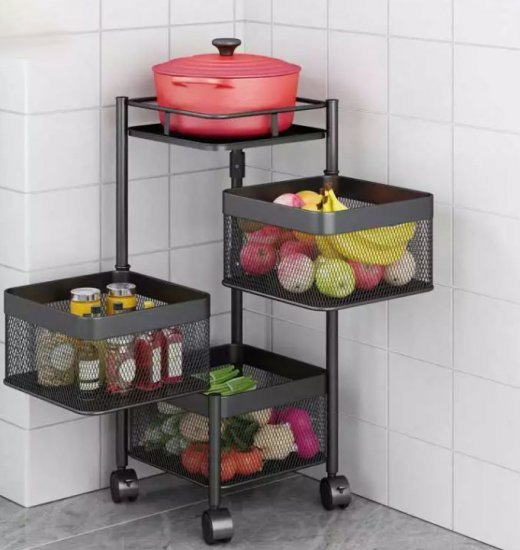 עגלת שירות נפתחת 3 תאים + מגש עליון Garden Top Nir