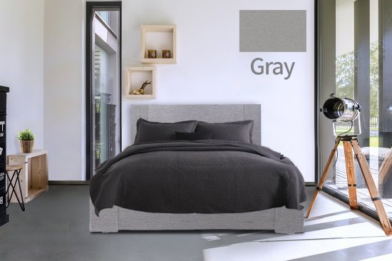 מיטה זוגית 140x190 דגם 7010 עץ דחוס + מזרן מתנה מבית Olympia - צבע מלמין אפור