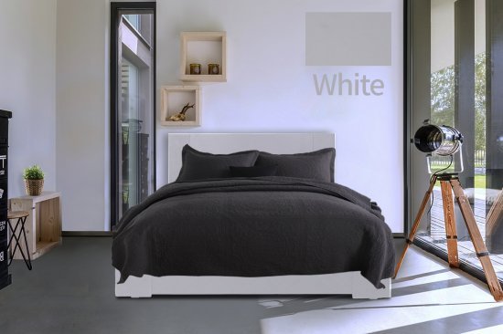 מיטה וחצי 120x190 דגם 7010 עץ דחוס + מזרן מתנה מבית Olympia - צבע מלמין לבן